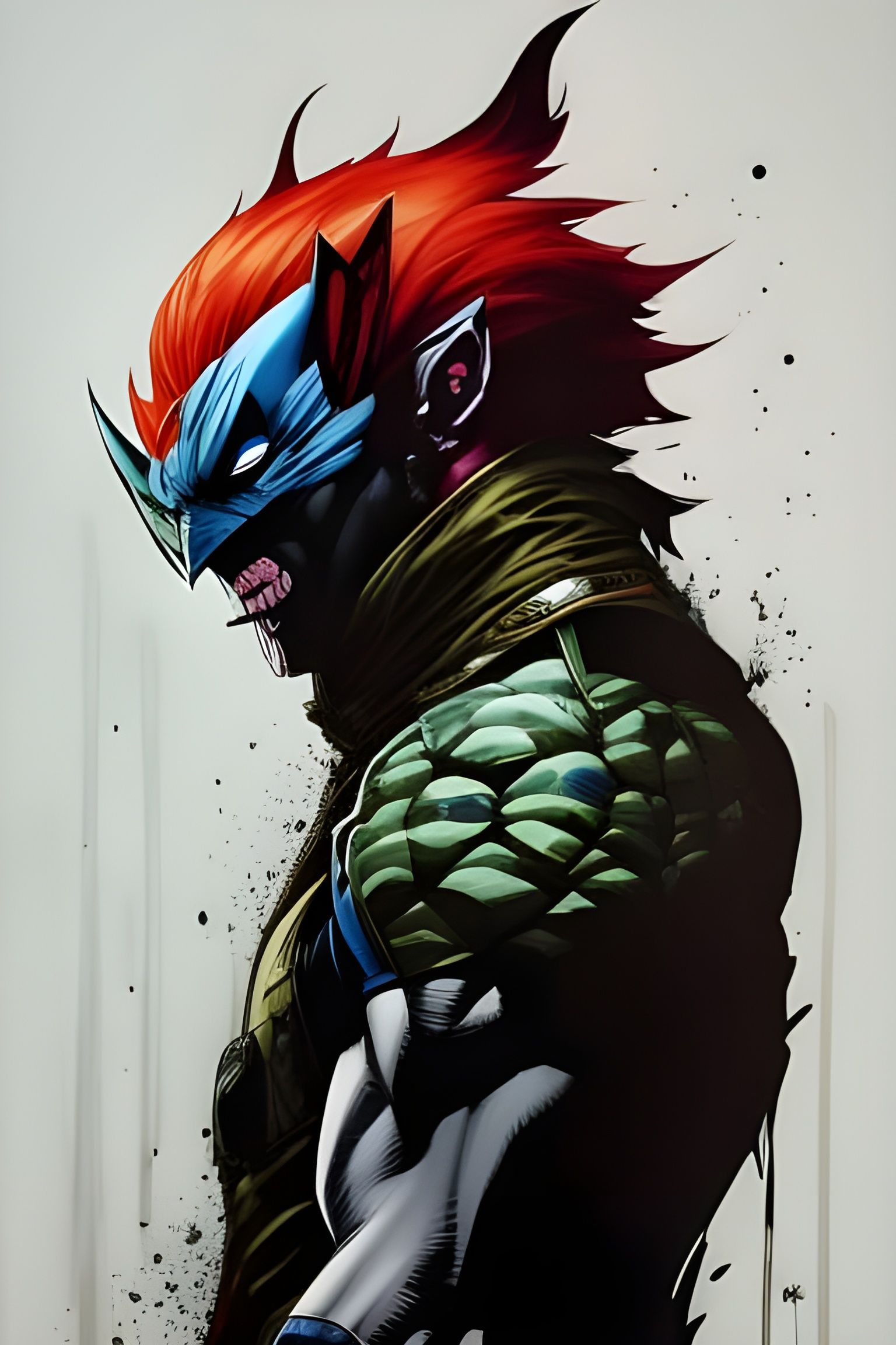 Sinister Joker Split Portrait in Fine Art Style