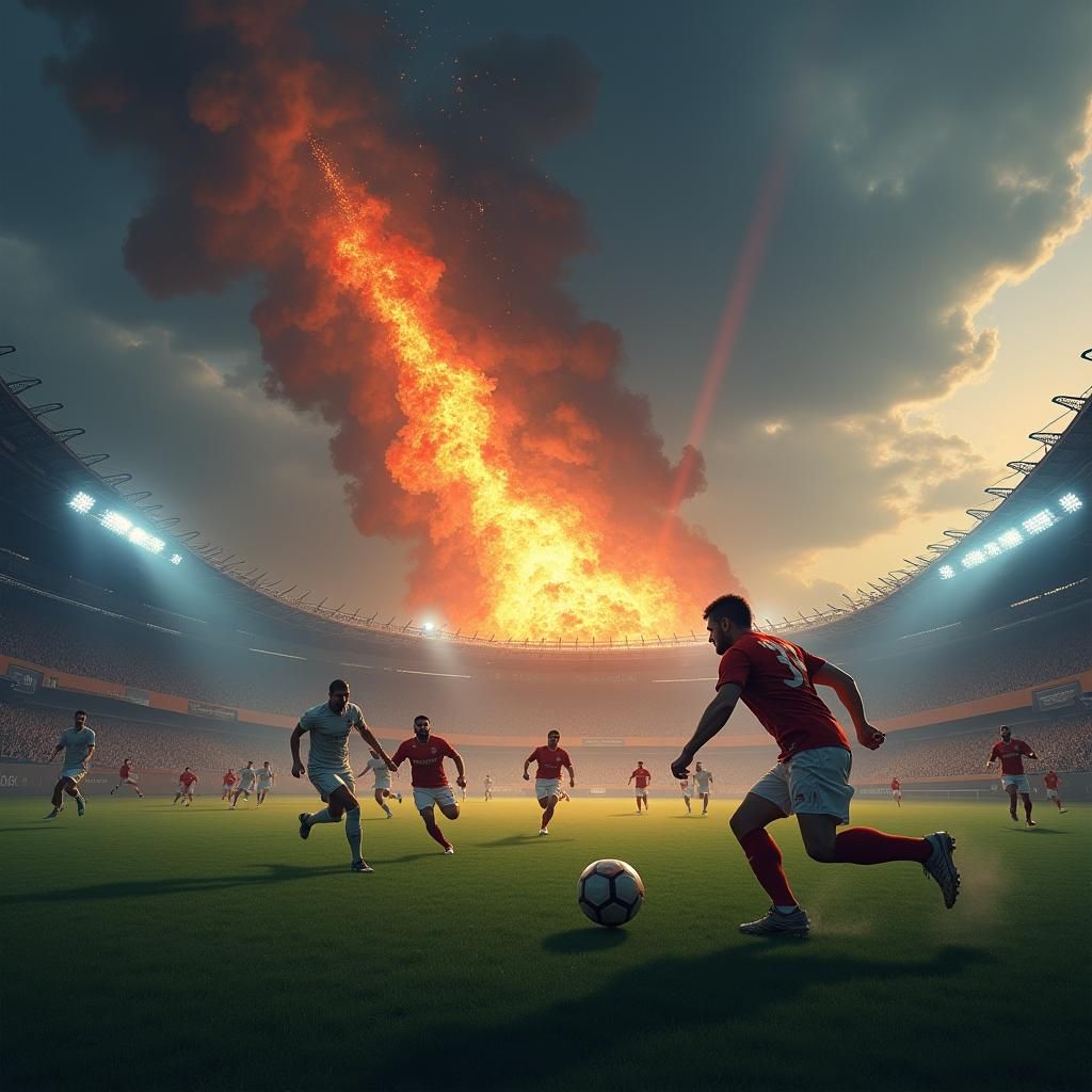 Meteor Strike Football Match in Fantasy Style