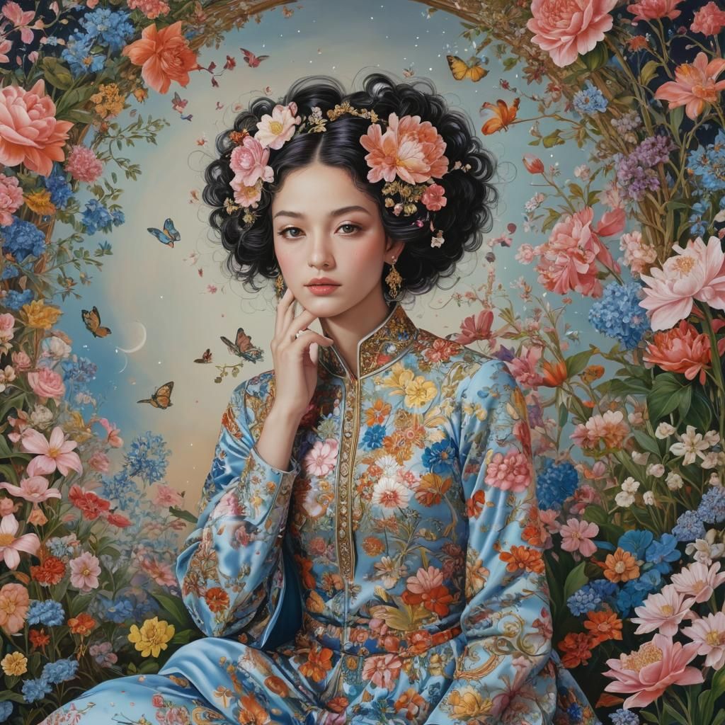 Floral Woman Inspired by Eastern Art