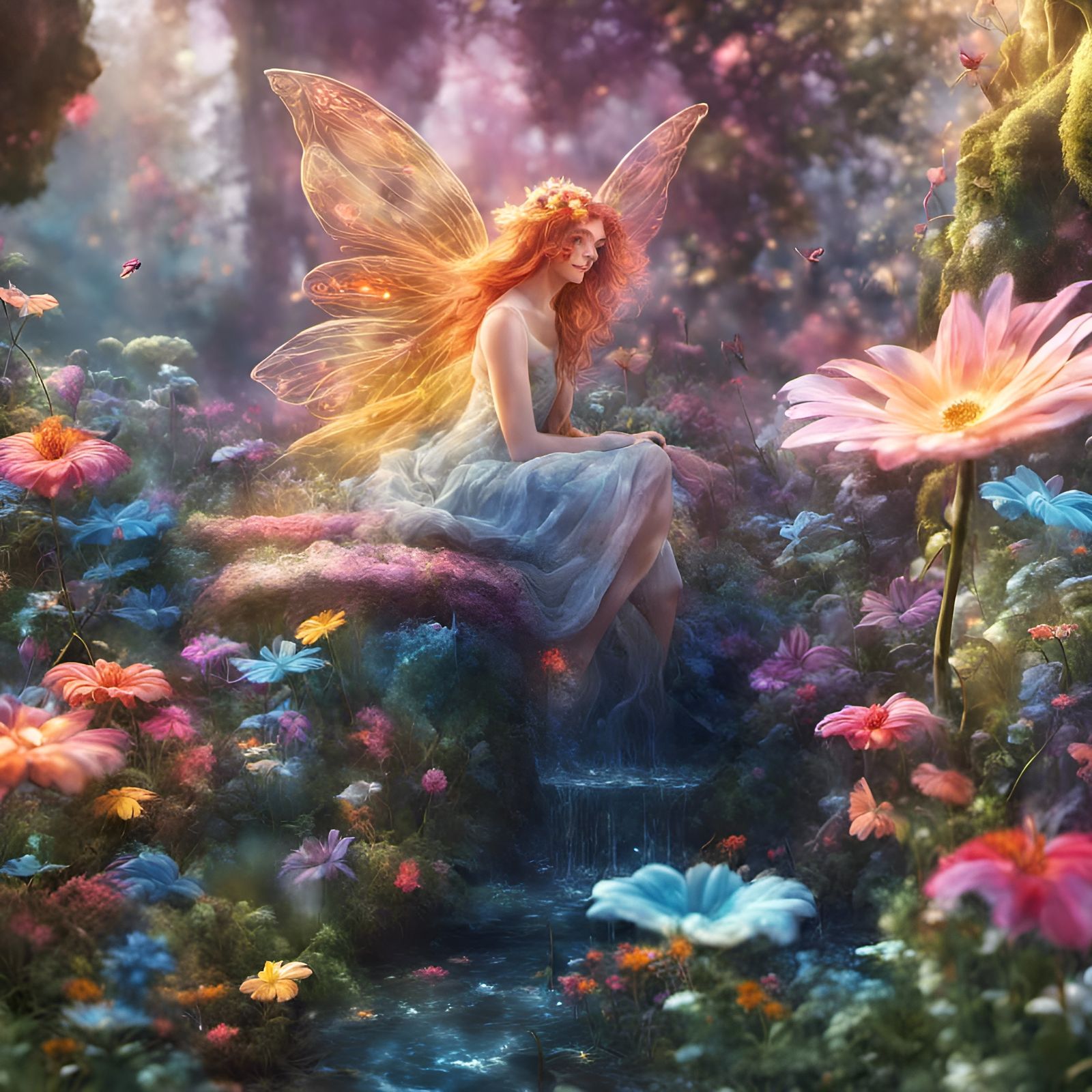 Fantasy fairy flower garden