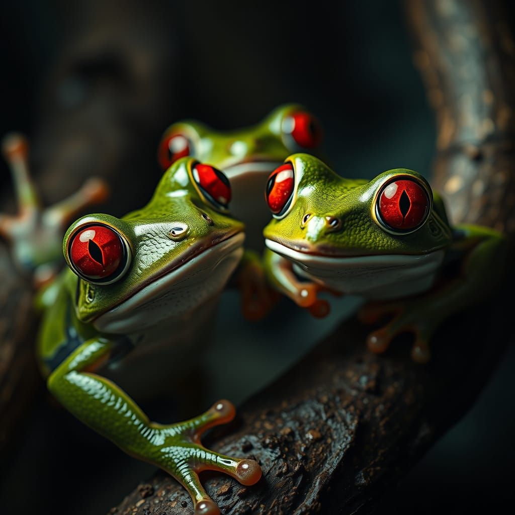 Frogs Recreate Creation of Adam: Hyperrealistic Art