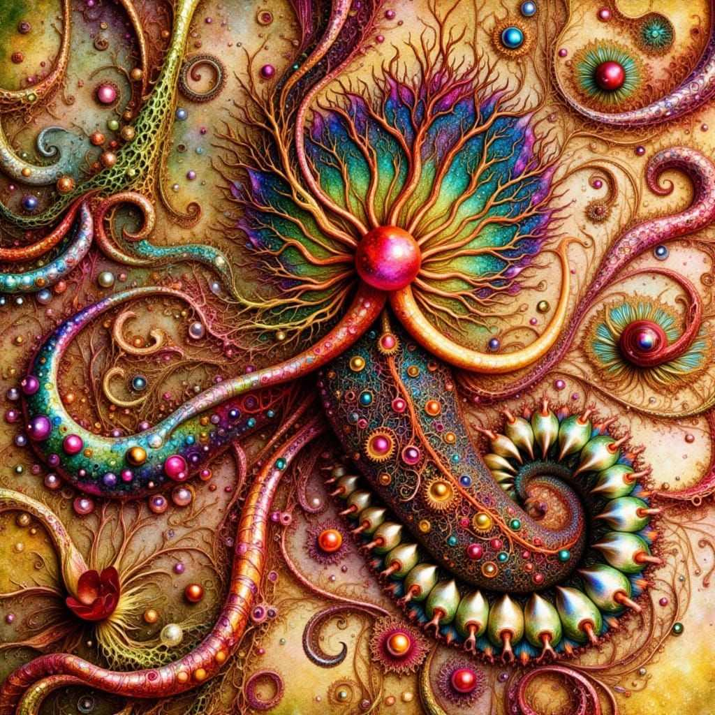 Adorable Baby Octopus Flower with Rainbow Tendrils