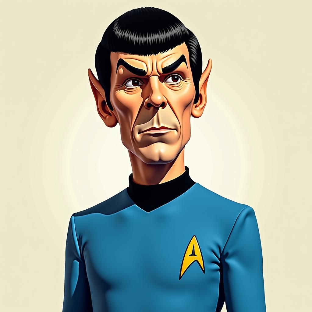 Stylized Caricature of Mr. Spock, Starfleet Officer