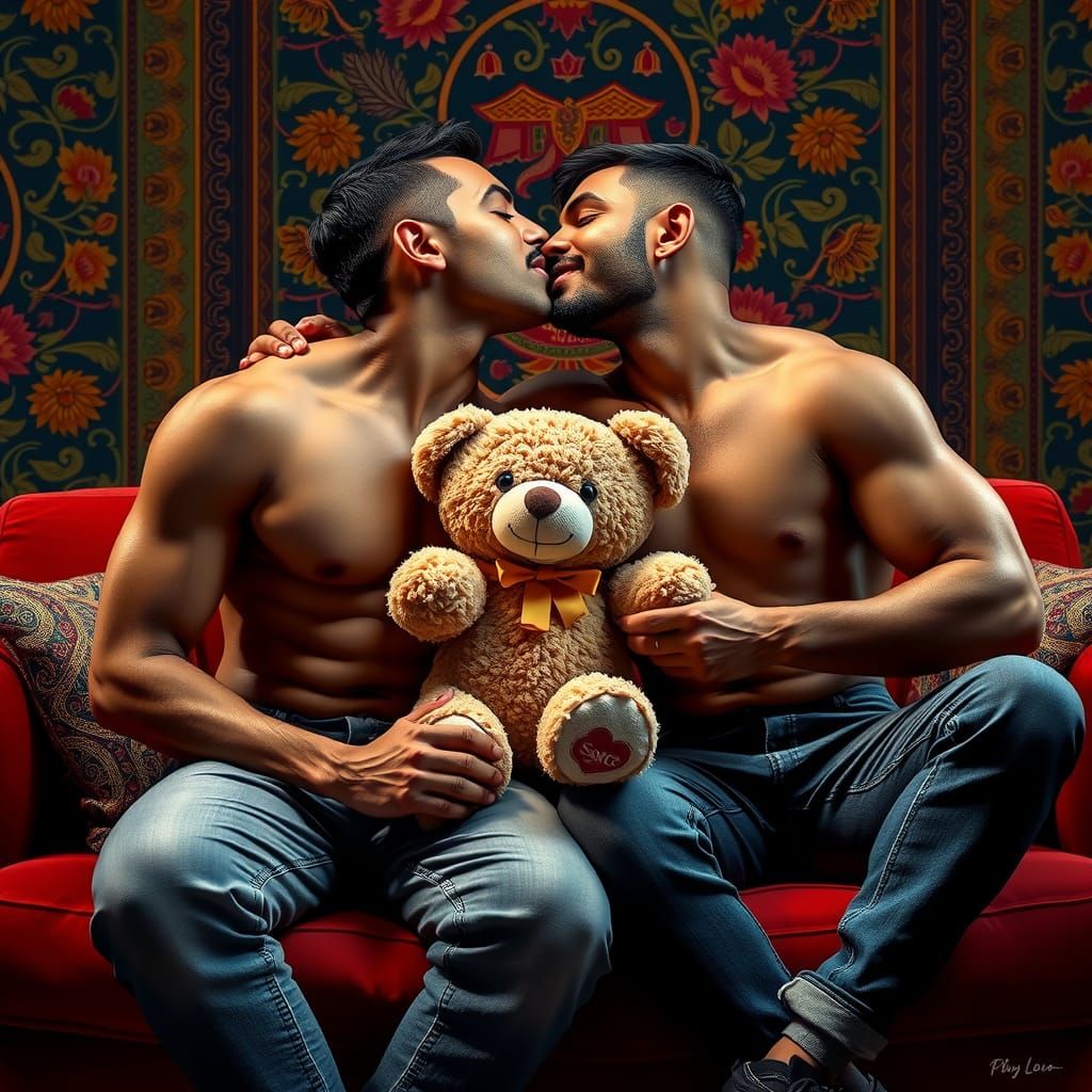 Intimate Kiss Between Two South Indian Men