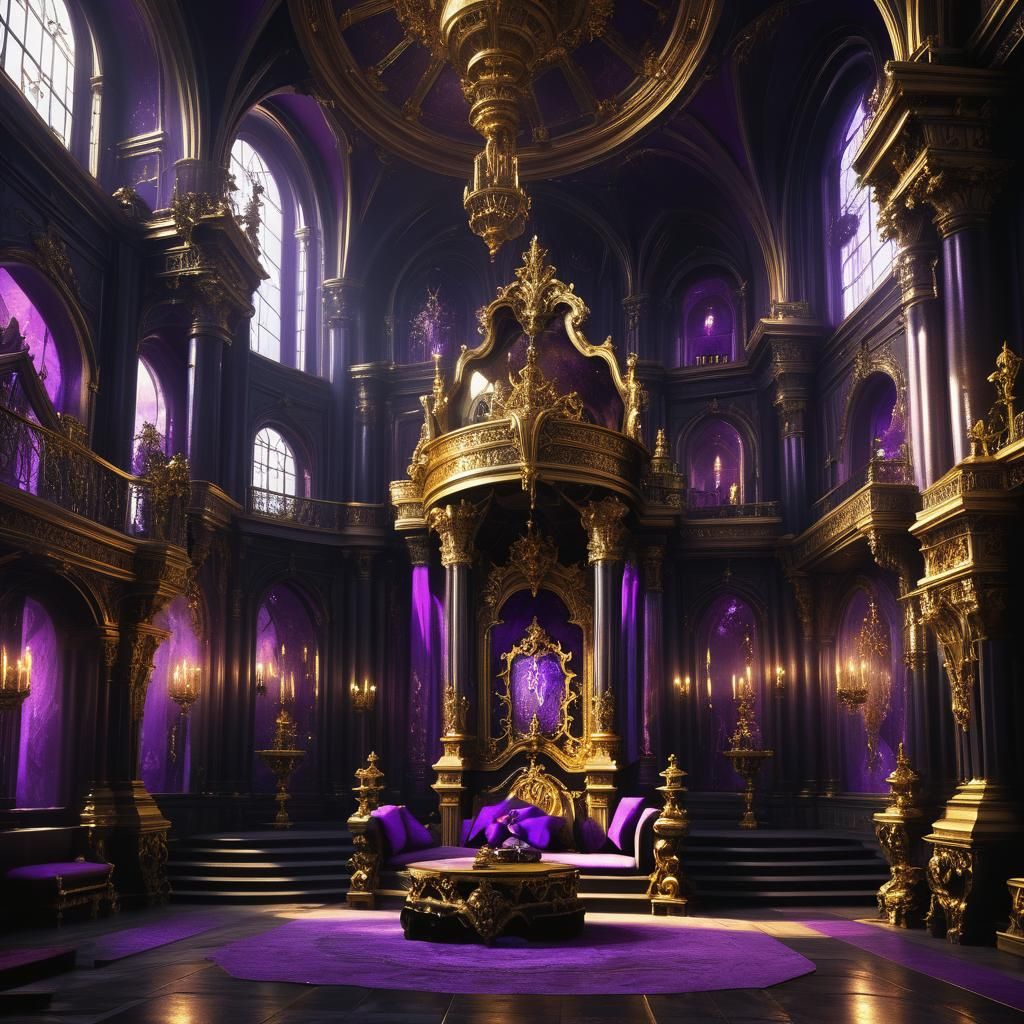 Lavish Baroque Throne Room in Dark Fairy Kingdom