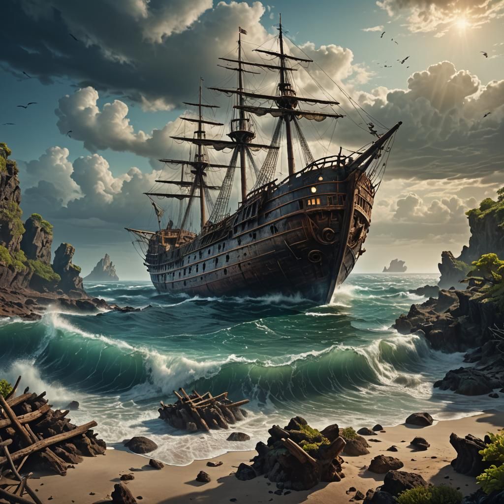 Shipwrecked Sailors Build New Home on Reef