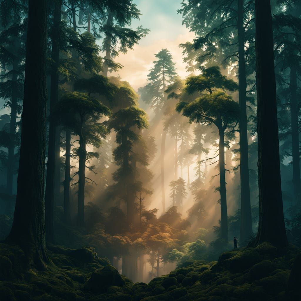 Surreal Forest Eyes Double Exposure