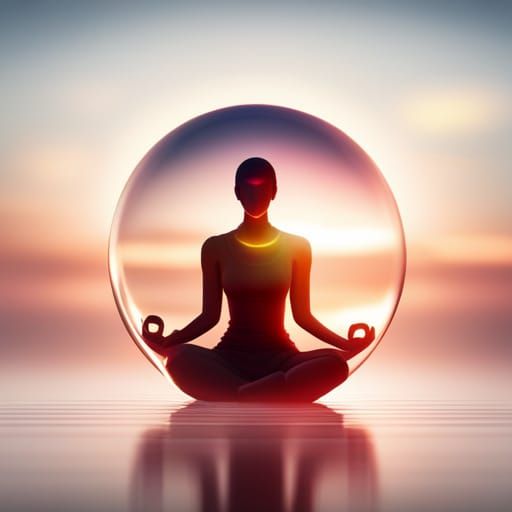 Meditating Woman in Glass Sphere Concept Art