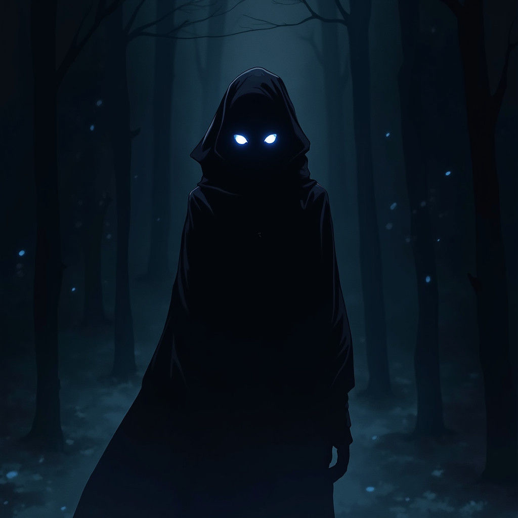 Enigmatic Figure in Shadows: A Manga-Inspired Illustration