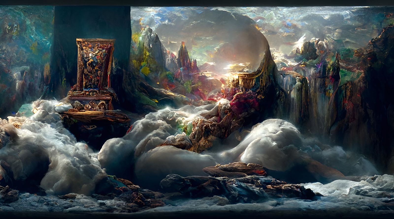 Odin's Throne Dreamscape: Hyperrealistic Romanticism