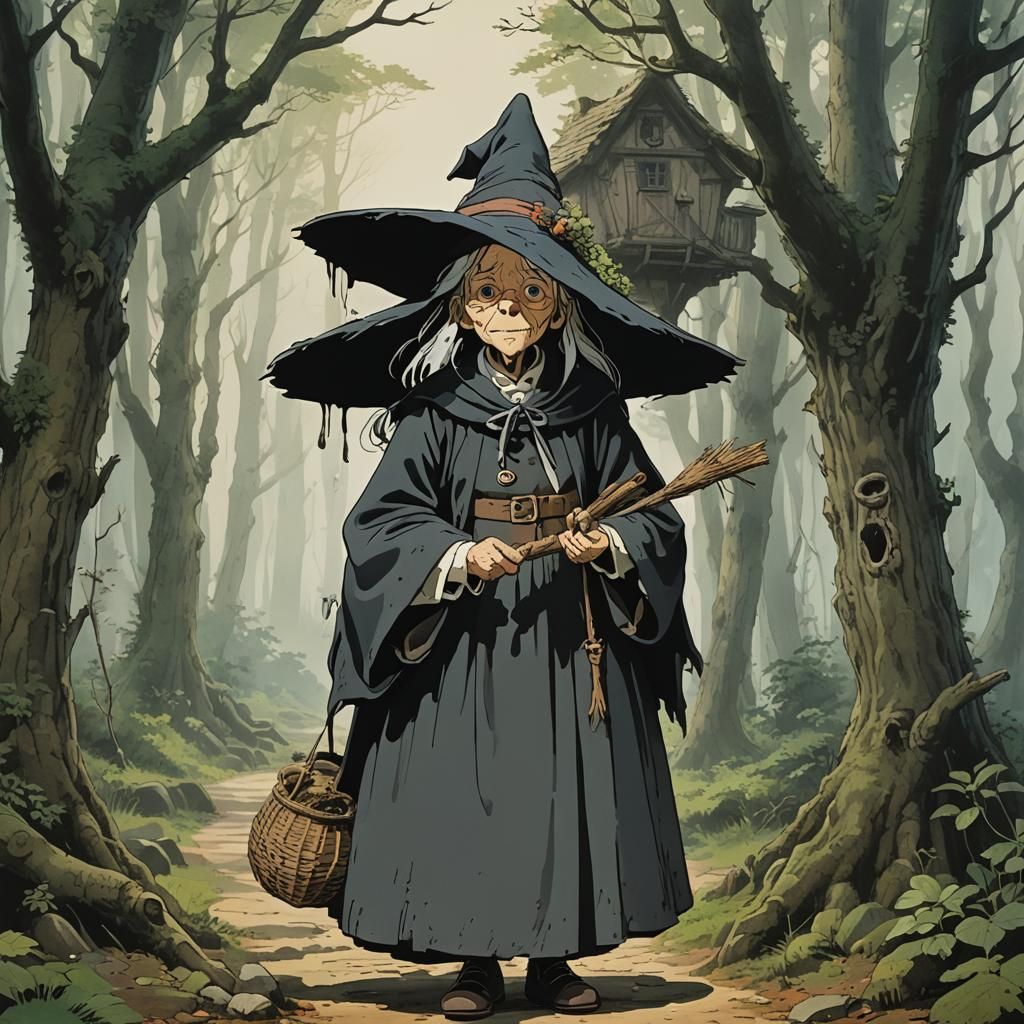 Hansel and Gretel Witch in Ghibli Style