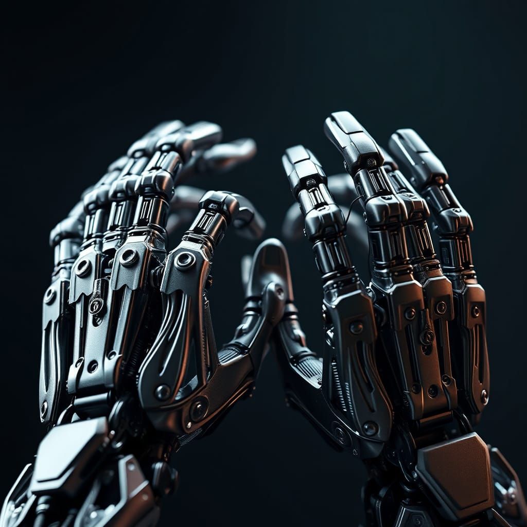 High-Tech Robotic Hands in Futuristic Design