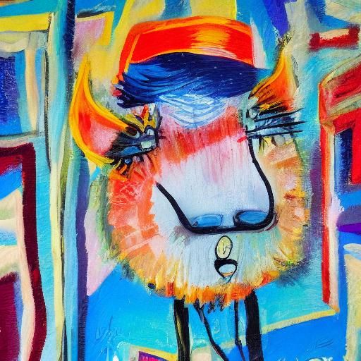 Rabbit on Winding Road in Fauvist Expressionism