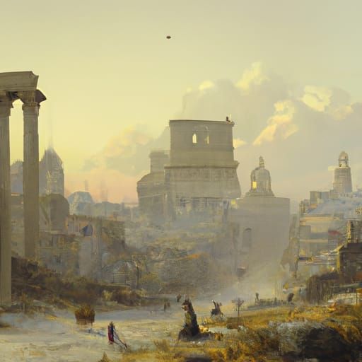 Ancient Rome: Oil Painting of Historical Grandeur