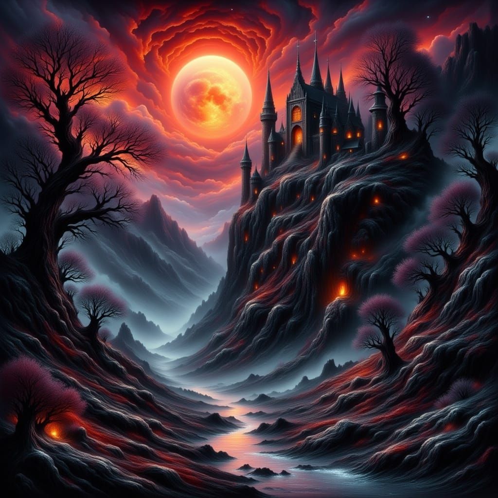 Ominous Cliffside Castle