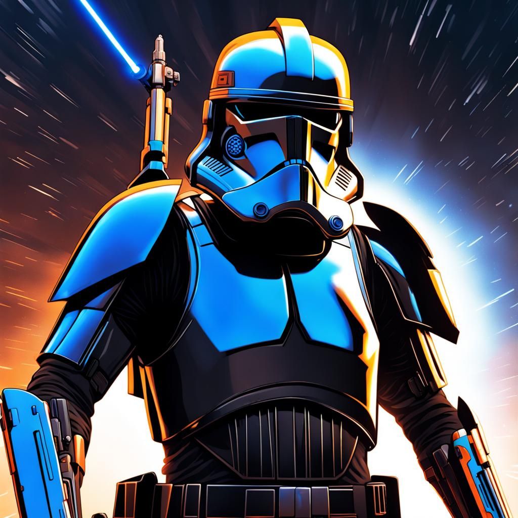 Clone Shadow Trooper in Epic Space Opera Style
