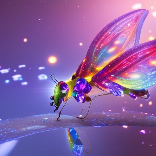 Crystal Firefly in Detailed Matte Painting