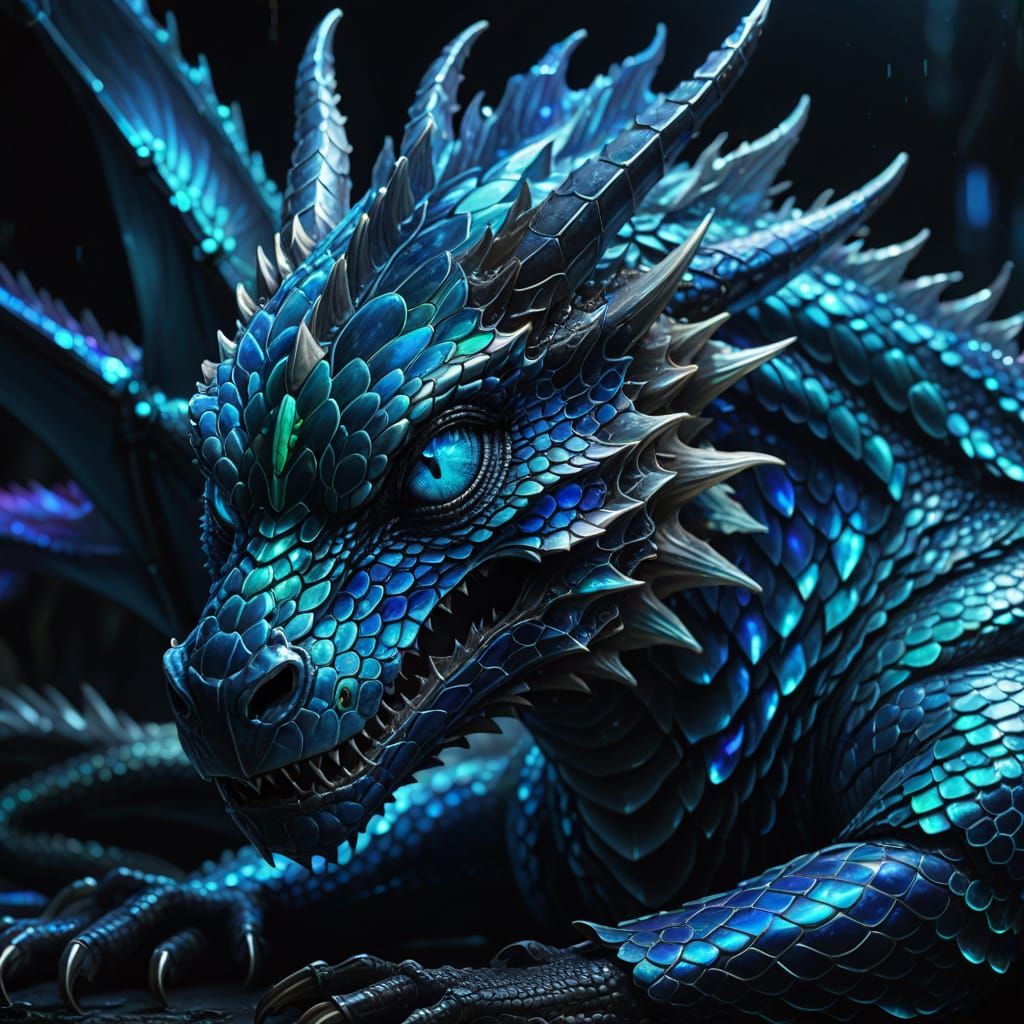 Sleeping Glass Dragon in Vibrant Digital Art