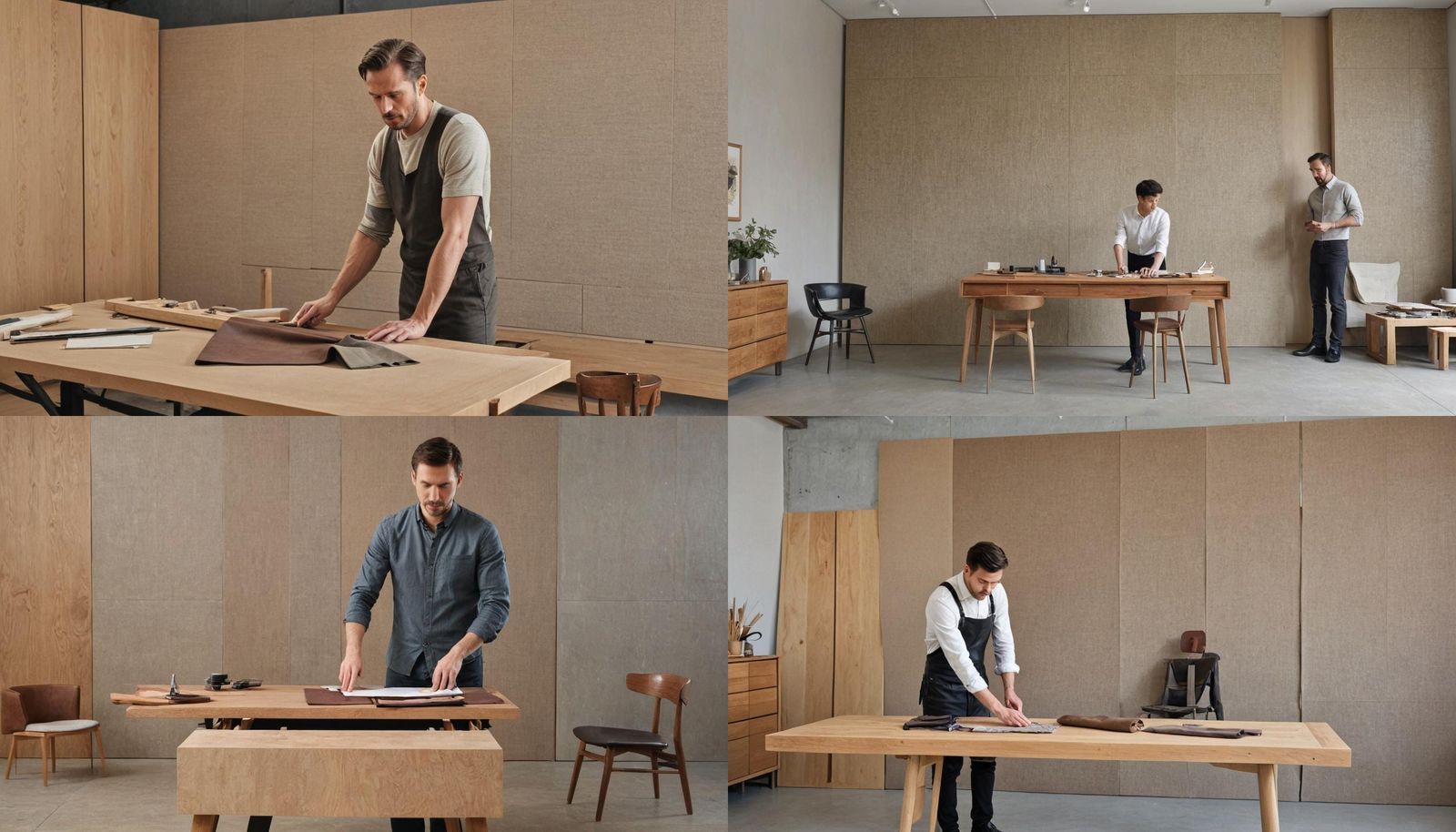 Minimalist Interior Design with Wooden Workbench