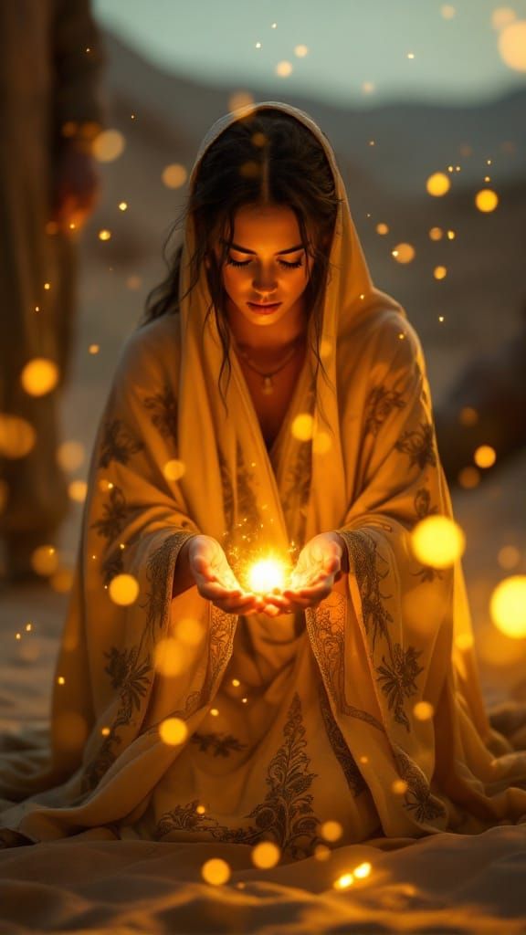 Surreal Desert Goddess Radiates Healing Energy