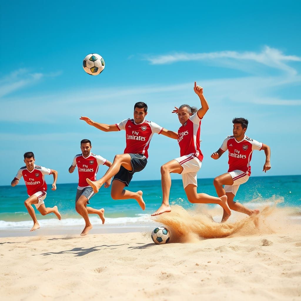 Thrilling Beach Soccer Match in High-Energy Style