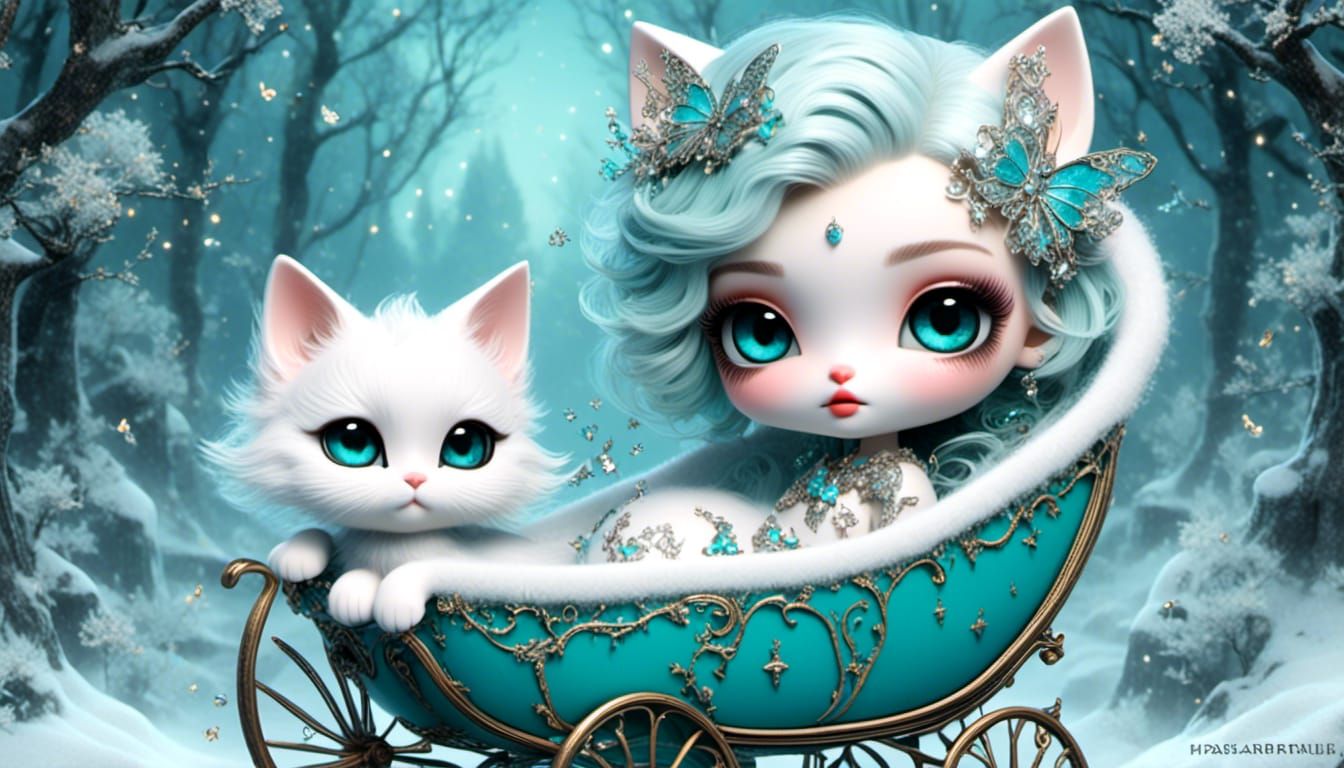 <lora:Dolls alike:1.0> <lora:dreamy:1.0> Fluffy White baby c...
