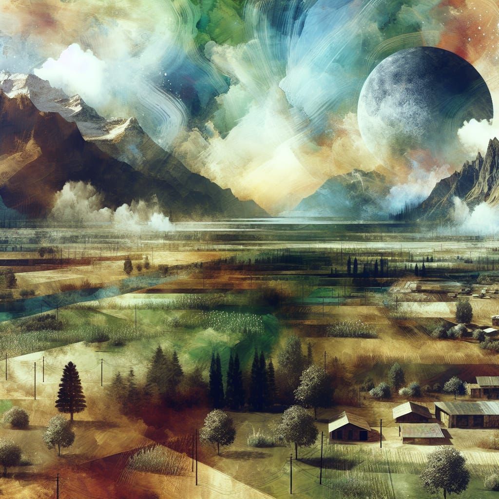 Mixed media landscape