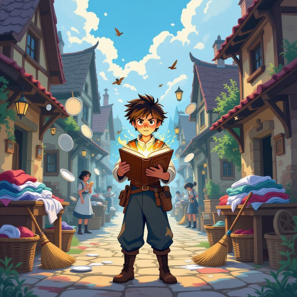 Apprentice Faces Magical Chore Chaos in Enchanted Village