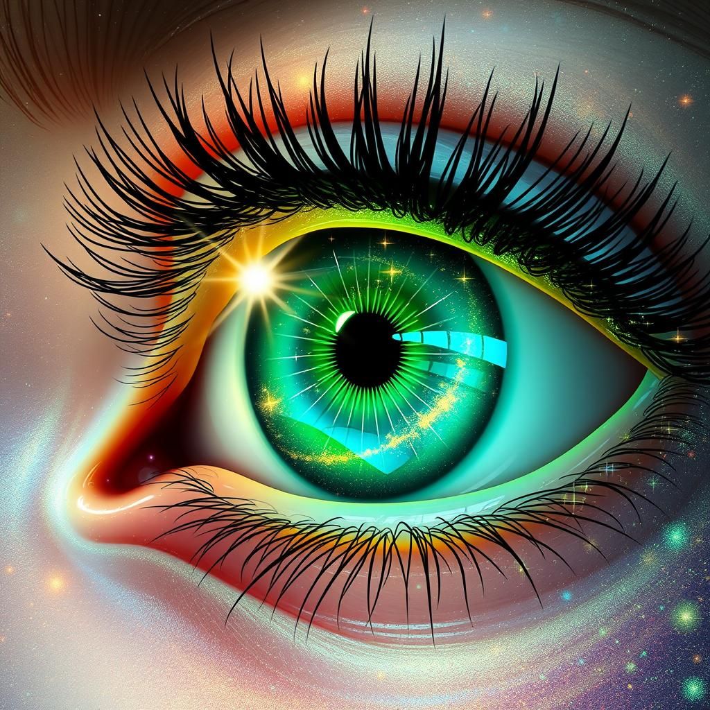 Emerald Eye Reflects Cosmic Wonder in Digital Art