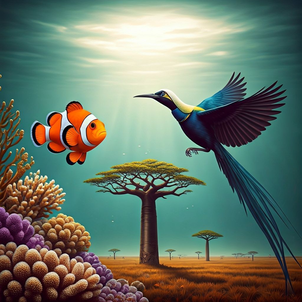 Coral reef with baobabs