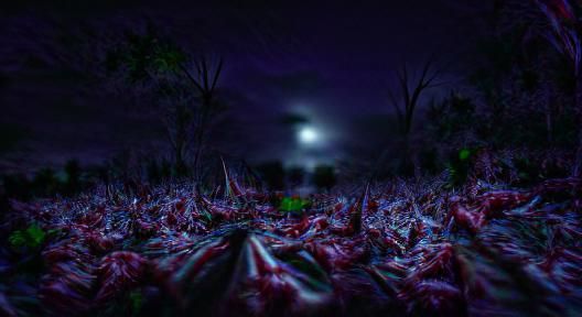 Nightmarish Shadow Figure in Dark Setting