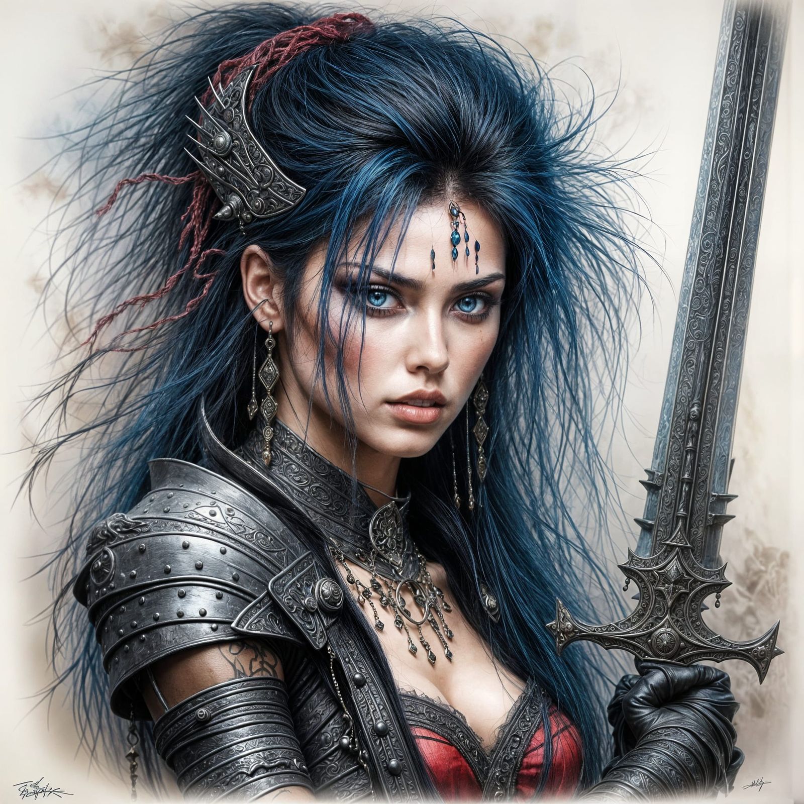 Battle-Worn Half-Elf Warrior in Hyperdetailed Fantasy Style