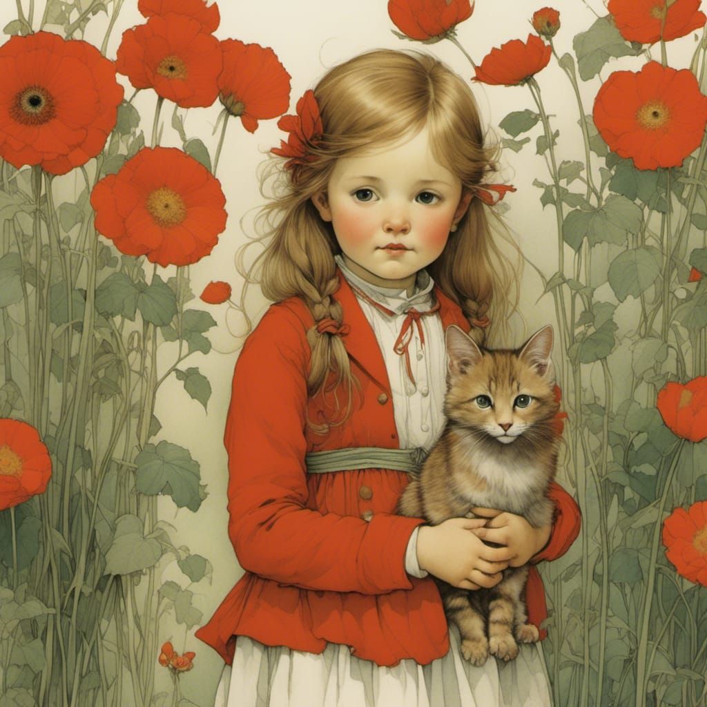 Charming Girl Portrait in Classic Painterly Style