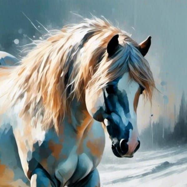 Lyrical Abstraction: Snow Scene in Digital Art