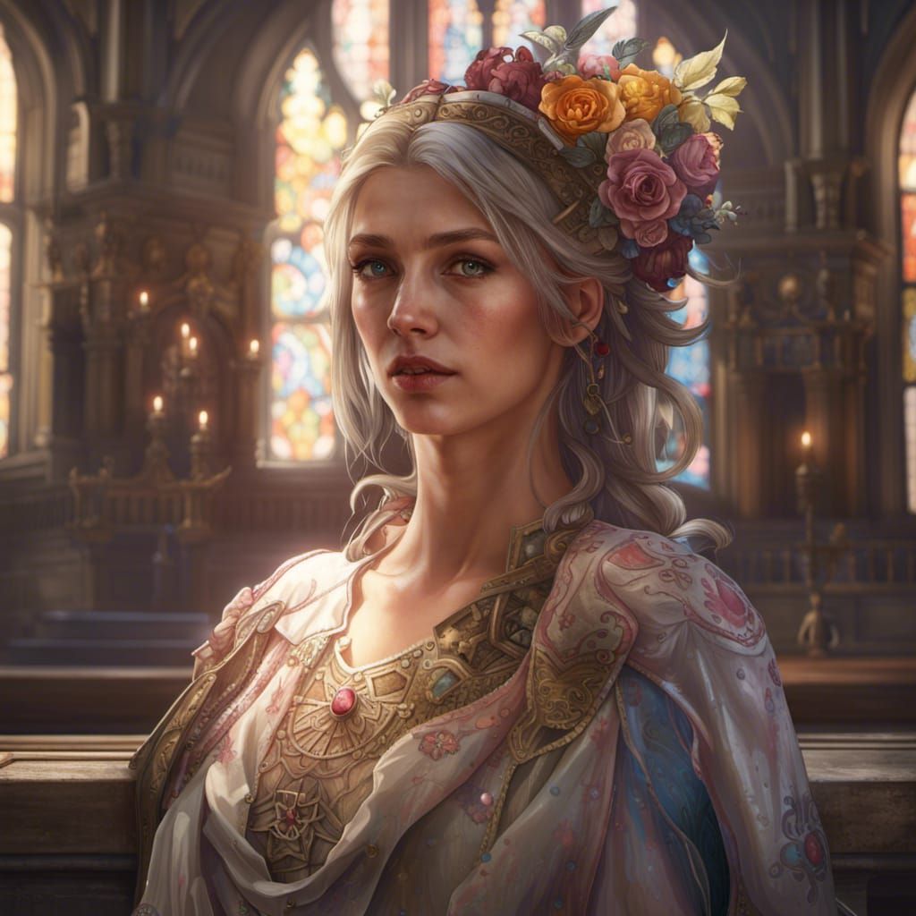 Abandoned Castle Portrait in Hyperdetailed Concept Art