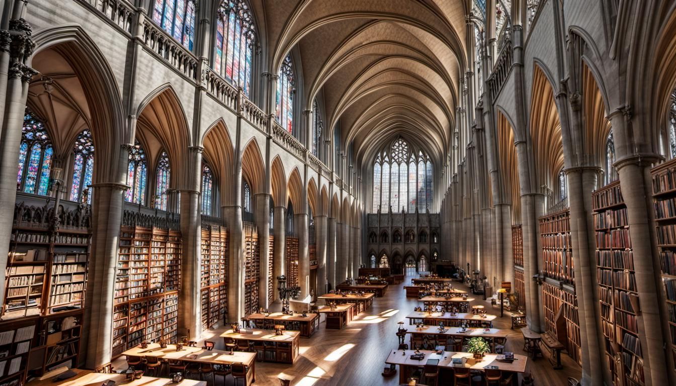 Gothic cathedral-like library