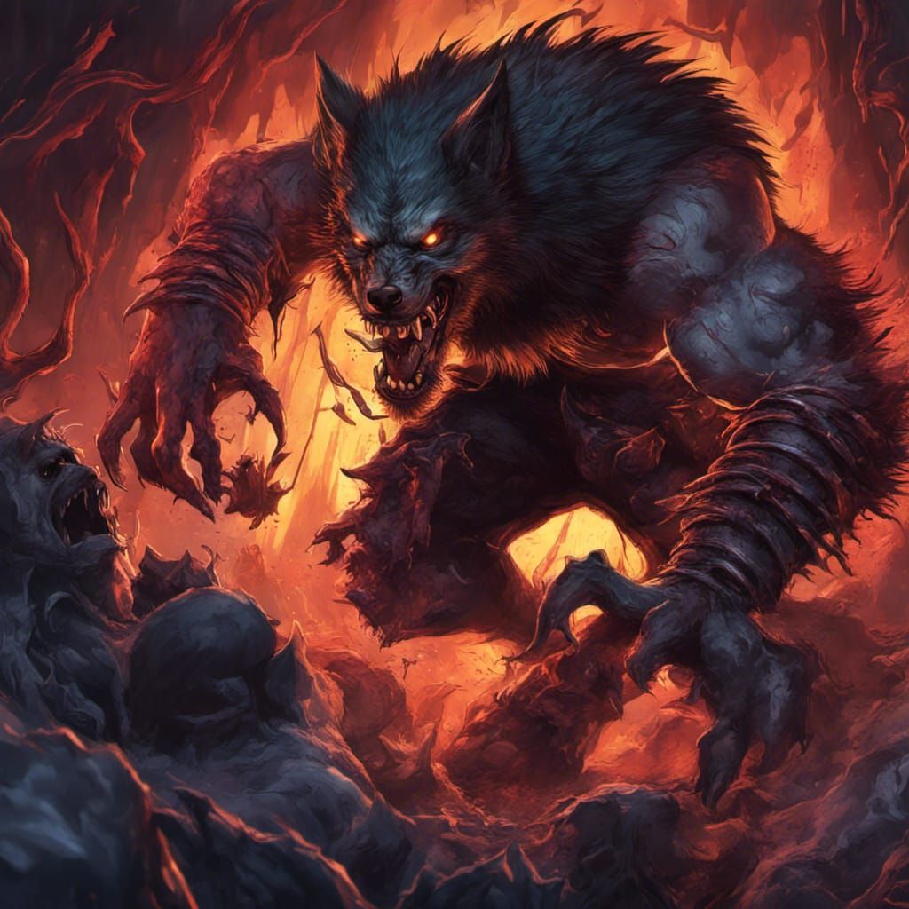 Werewolf Bloodhunter Rending Inner Beast: Fantasy Art