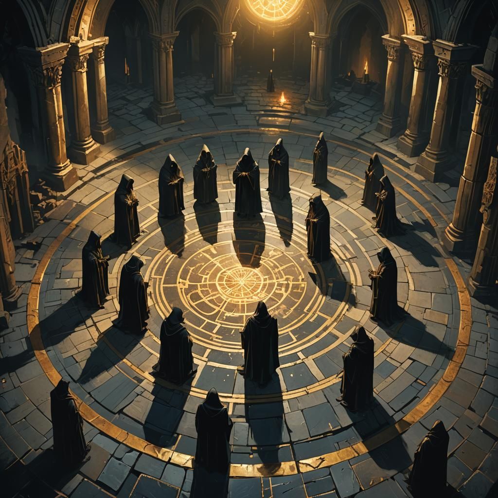Dark Fantasy Ritual in Abandoned Cathedral