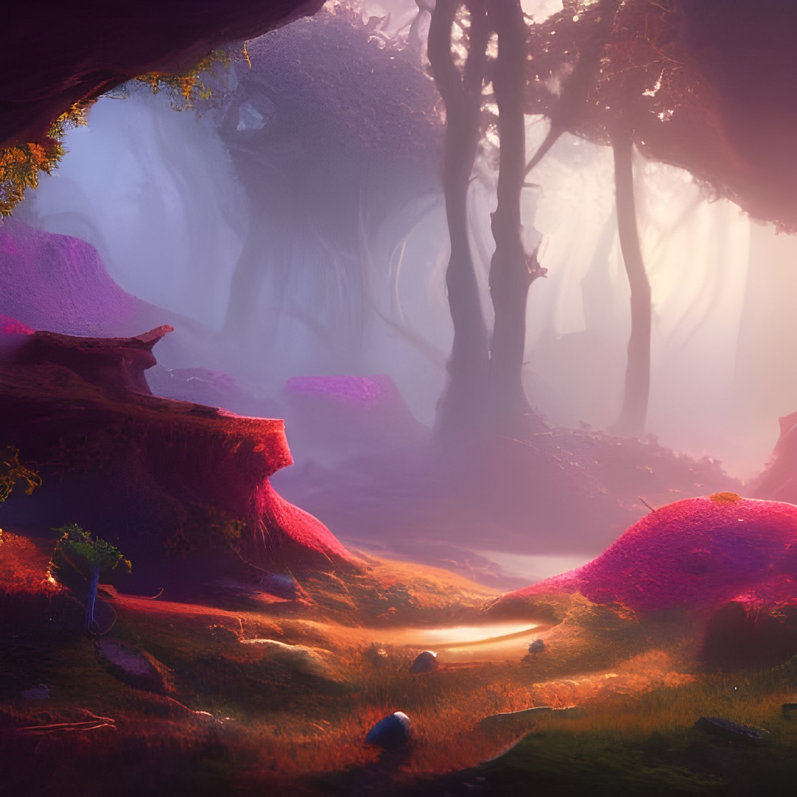 Enchanted Mycelium Forest: A Fantasy Concept Art