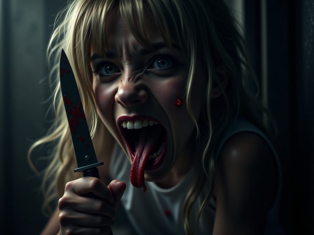 Alice in Wonderland Asylum Nightmare: Dramatic Horror Art