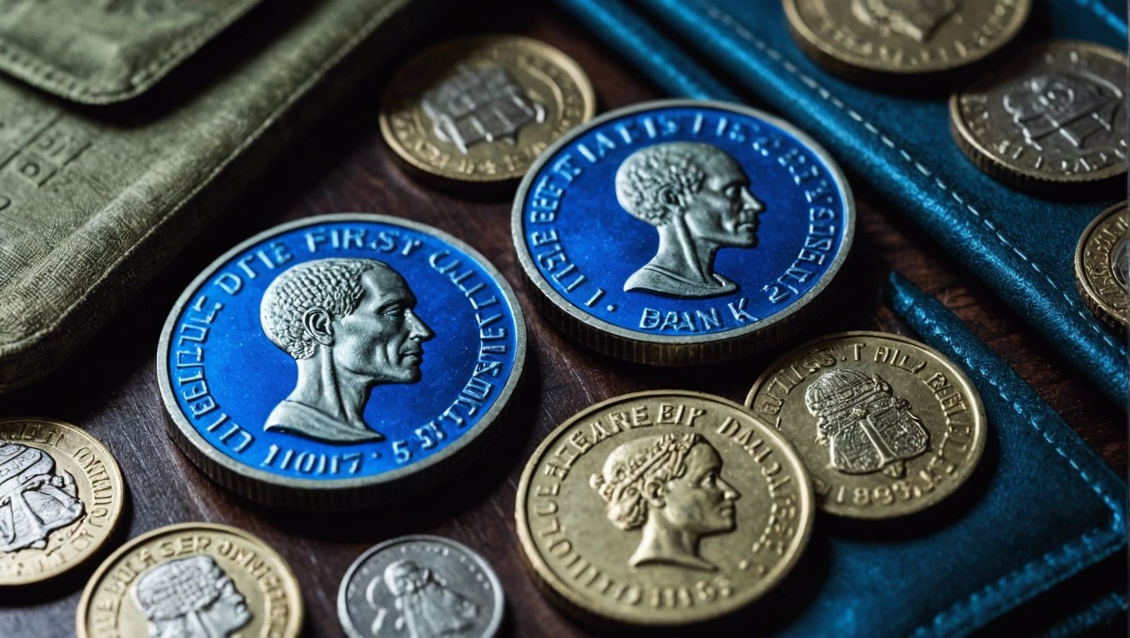 Neon Alien Coins in Macro Photography Style