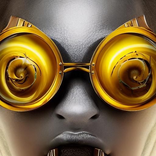 Snail-Woman Hybrid with Goggles in Fantasy Art