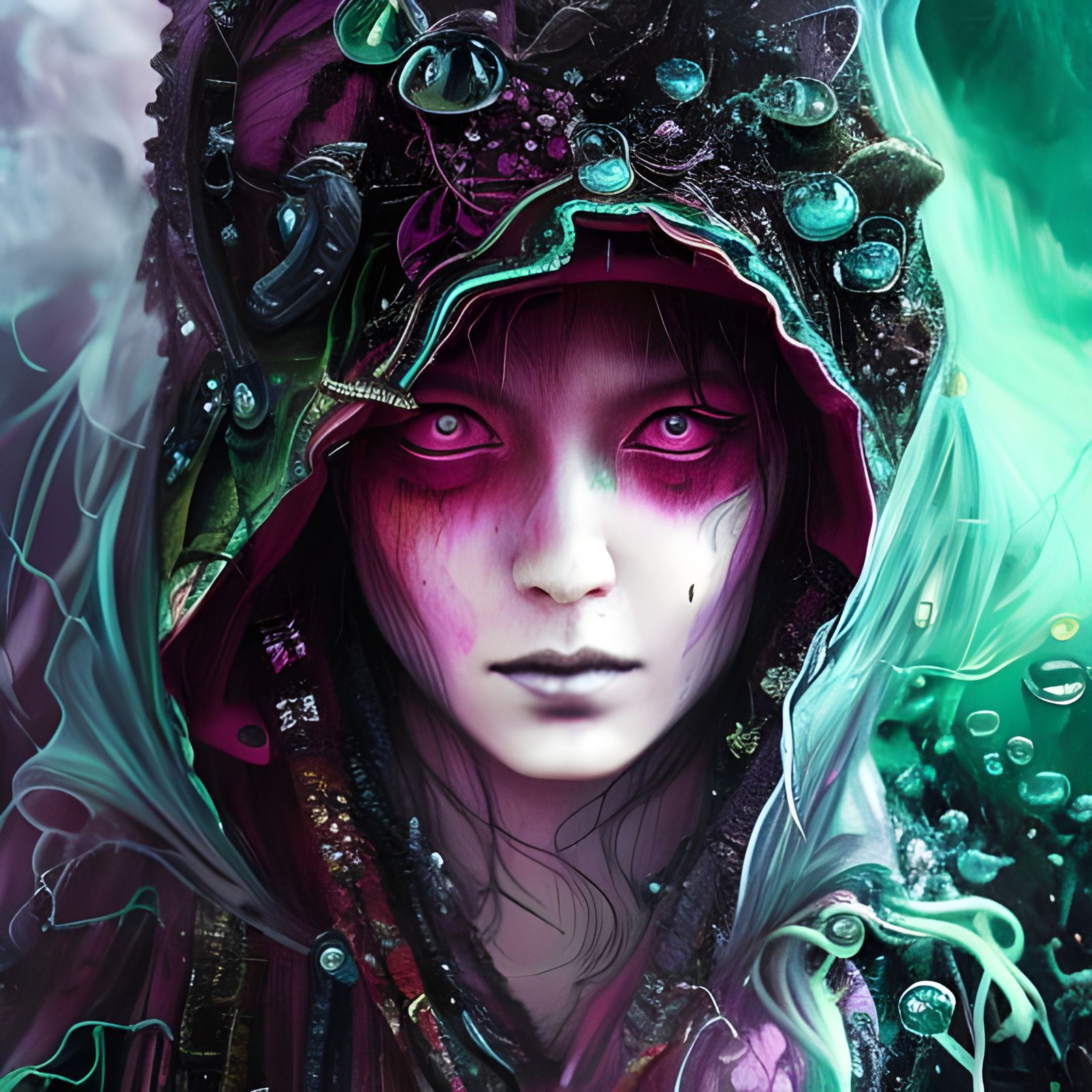 Biohazard Woman Portrait in Fantasy Style