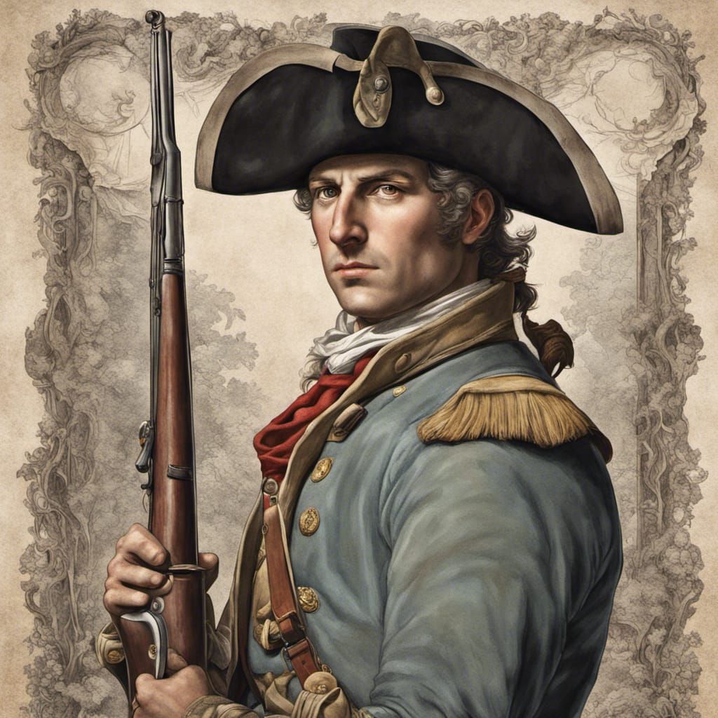 American Minuteman in Enlightenment Era Detail