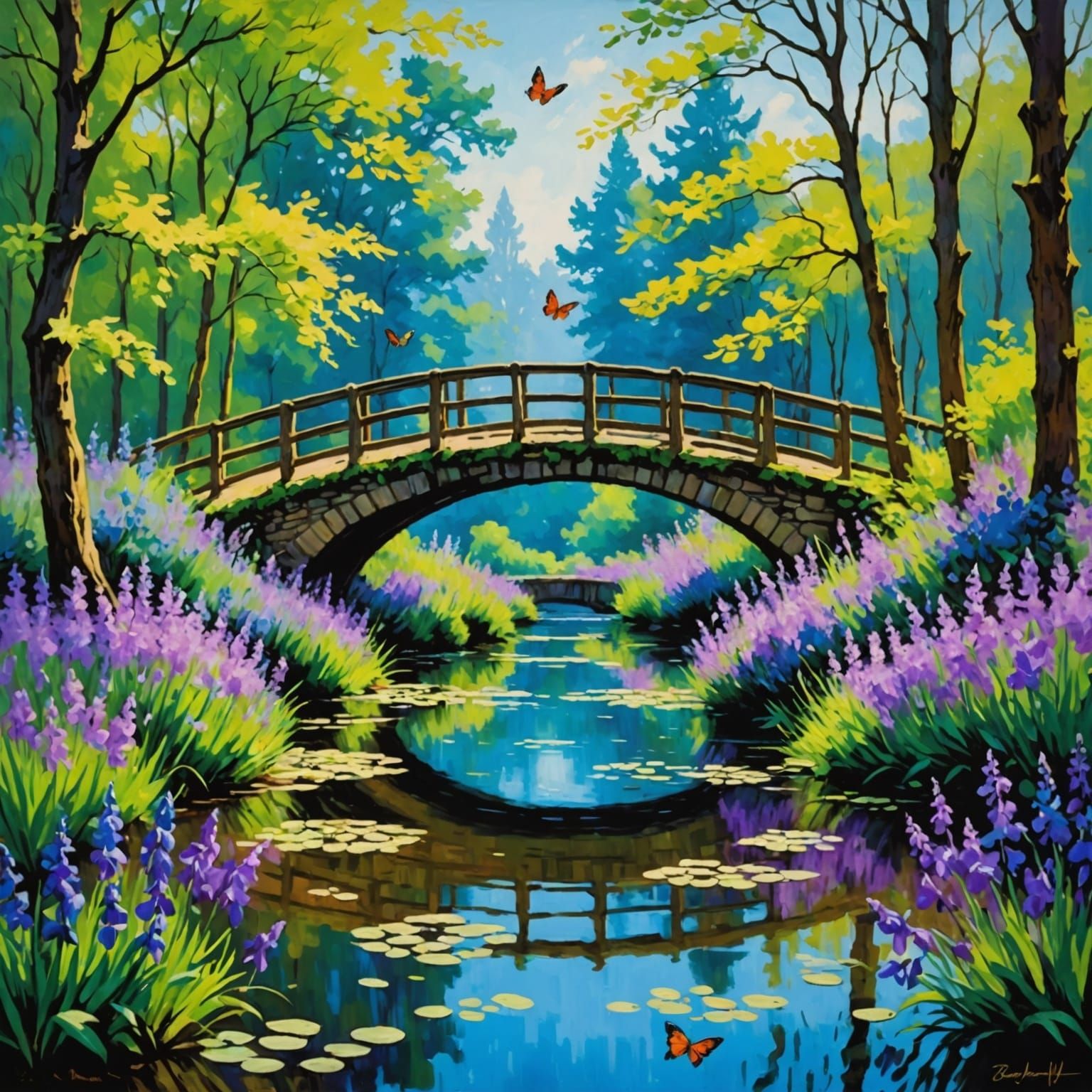 Impressionist Landscape in Serene Tranquility