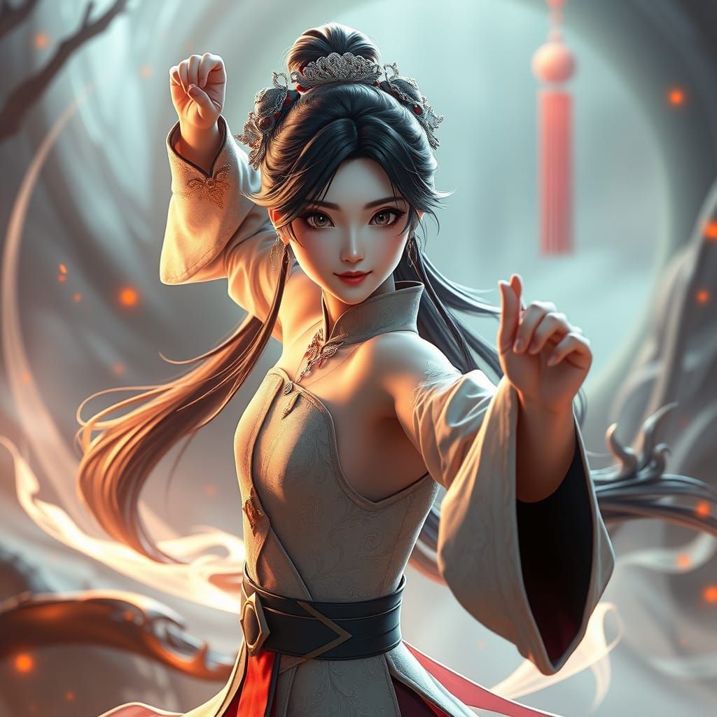 Yu Yao: Elegant Heroine in Mystical Anime Art