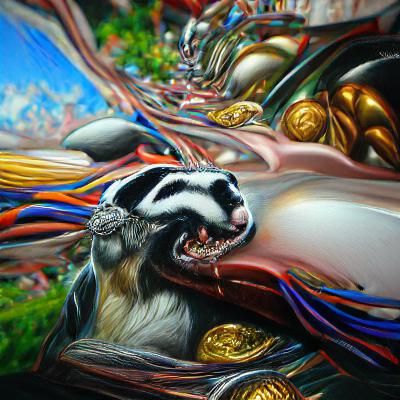 Detailed 8K Painting of Infinite Badgers