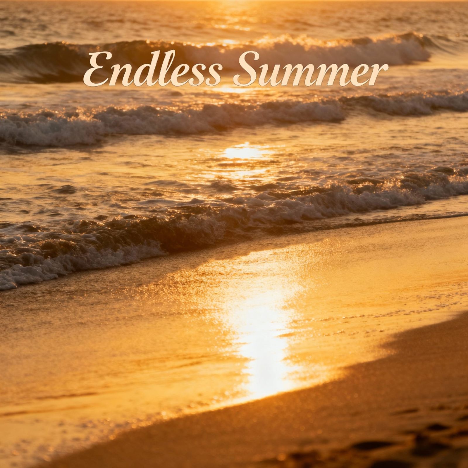 Golden Beach Sunset with Gentle Waves