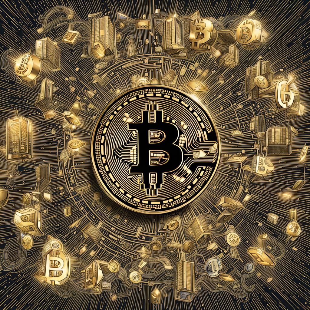 Abstract Bitcoin Cryptocurrency Visualization