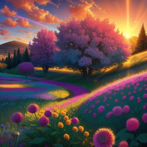 Surreal Runner in a Dreamlike Landscape